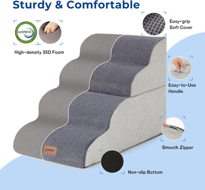 Dog Stairs Ramp for Bed 19.7" H - Pet Stairs Steps for Small to Medium Dogs to Get on Bed and