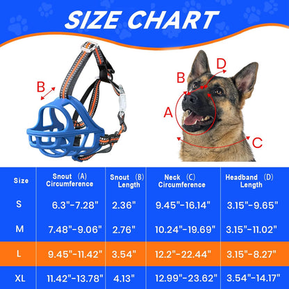 Dog Muzzle, Basket Muzzle for Small Medium Large Dogs, Anti-Biting and Chewing, Lightweight &