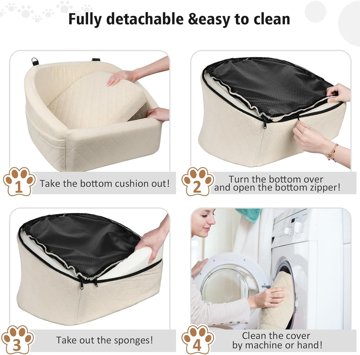 Dog Car Seat for Small Medium Dogs,Detachable Washable Dog Booster Seat Under 30lbs, Pet Car Seat