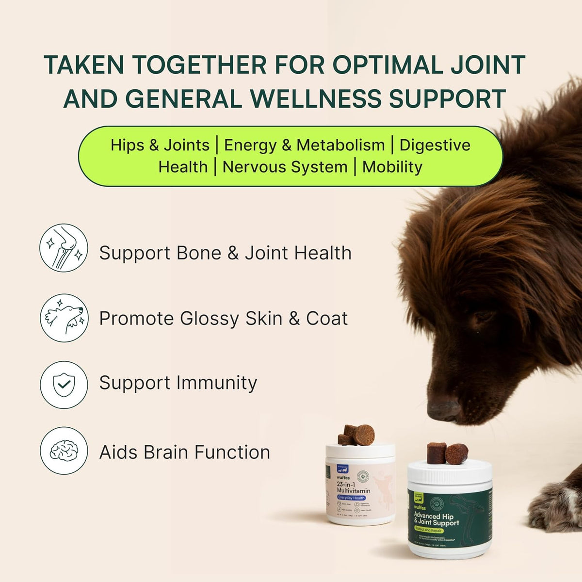 Wuffes 23-in-1 Chewable Dog Multivitamin&Supplements Bundle - Dog Multivitamin for Small&Large
