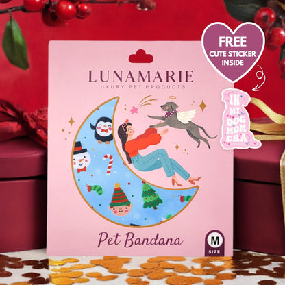 LunaMarie - Luxury Pet Birthday Bandanas -Premium & Silky Poly Fabric | 100% Handmade | Custom