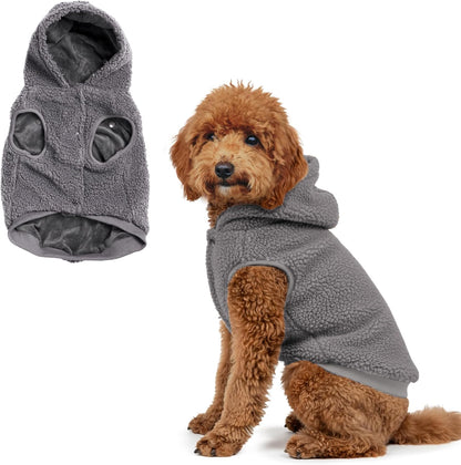 Spark Paws Teddy Dog Sweater, Sherpa Jacket Vest with Warm Fleece Lining, Winter Coat Suitable for