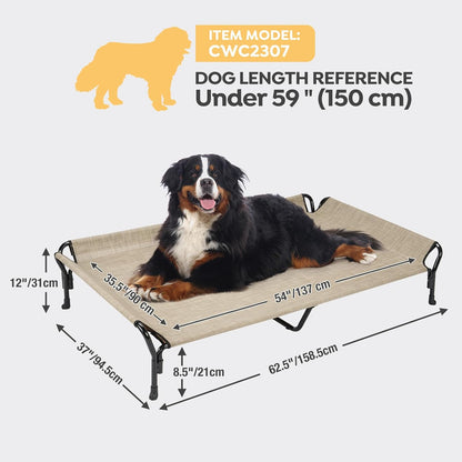 Veehoo Cooling Elevated Dog Bed, Guardrail Raised Pet Cot, Indoor & Outdoor XXL Pet Bed with