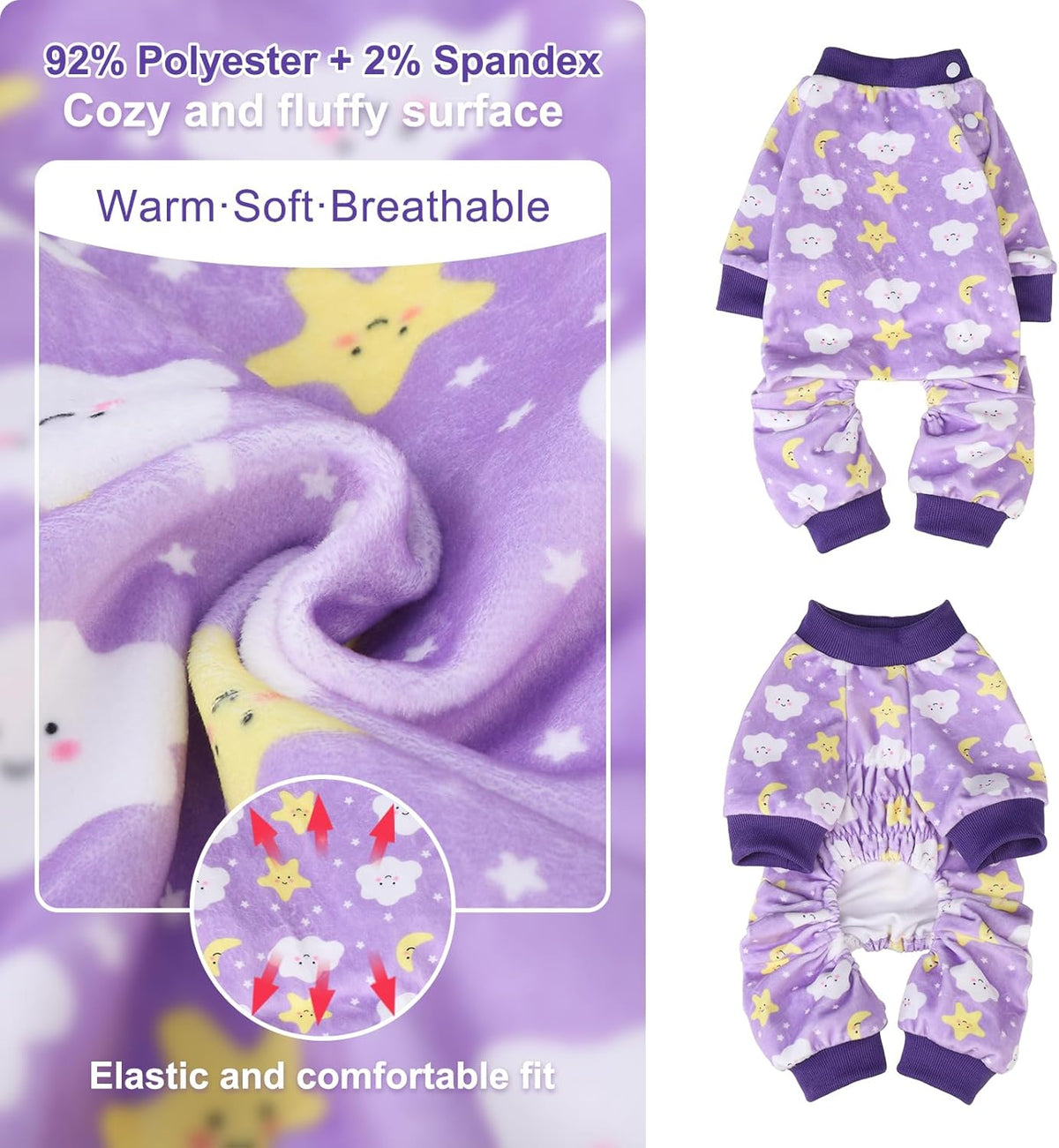BEAUTYZOO Dog Pajamas Medium Sized Dog, Summer Doggie Pajamas for Boy Girl, Soft Strechy Cotton