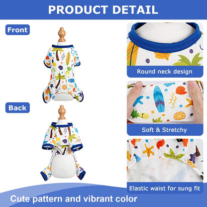 Dog Pajamas Pjs Fall Summer Dog Clothes for Small Dogs Girl - Boy - Medium Size Dogs, Soft Stretchy