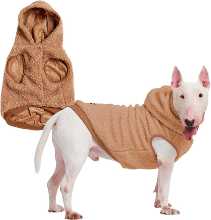 Spark Paws Teddy Dog Sweater, Sherpa Jacket Vest with Warm Fleece Lining, Winter Coat Suitable for