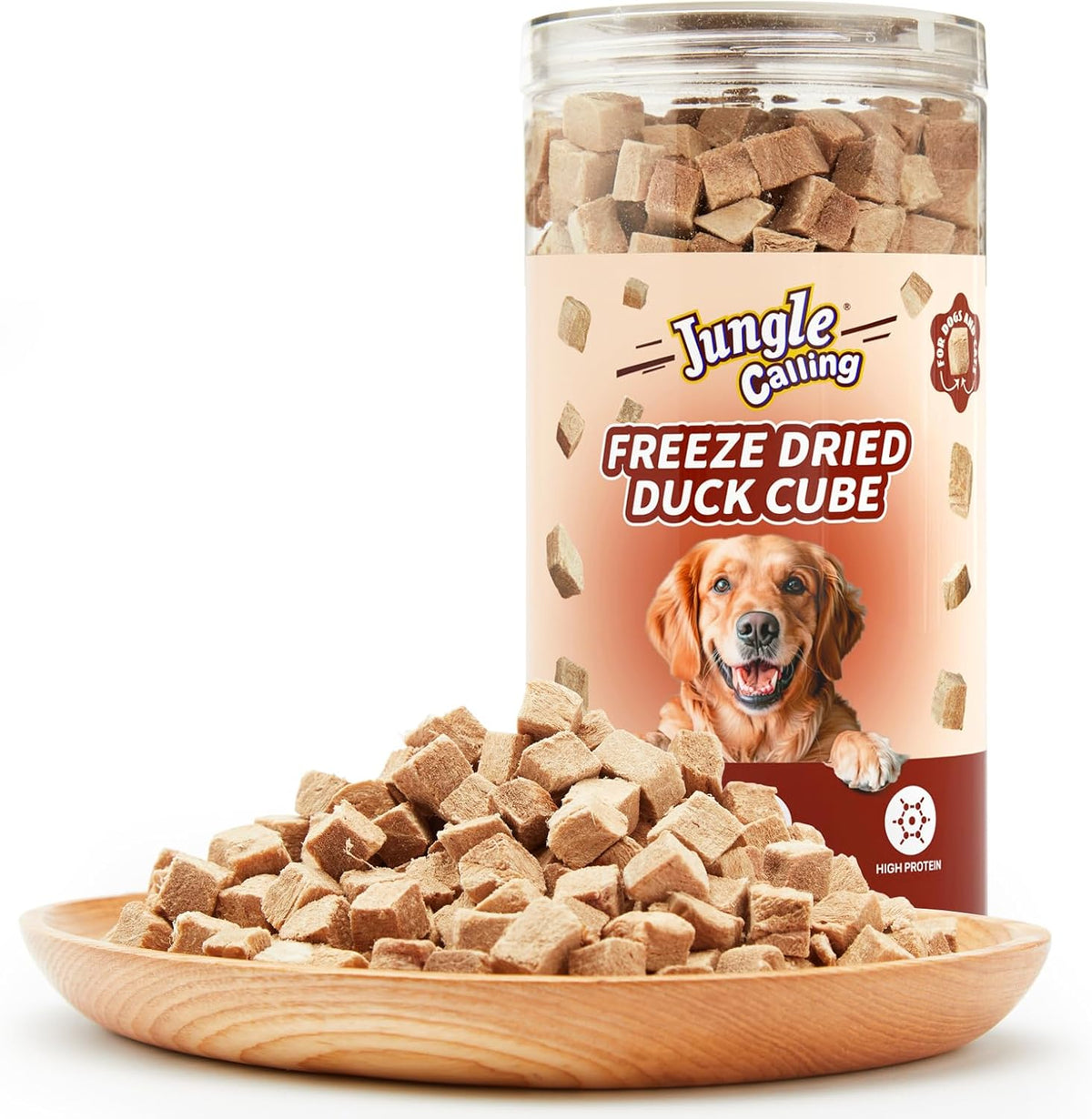 Jungle Calling Freeze Dried Cat Treats, 9.17 oz Single Ingredient Duck Meat for Cats Puppy Dogs