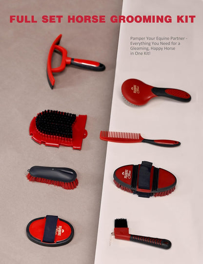 11PCS Horse Grooming Kit Curry Comb Sweat Scraper Horse Bathing Supplies Grooming Tools with