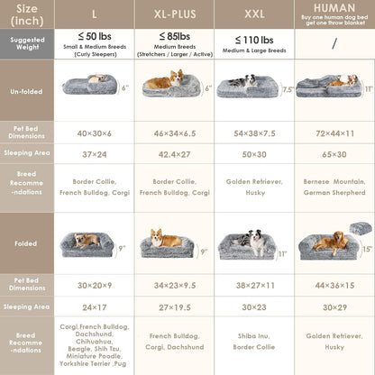 EHEYCIGA Foldable Human Dog Bed, Orthopedic Memory Foam Human Sized Dog Bed, Waterproof Pet Bed for