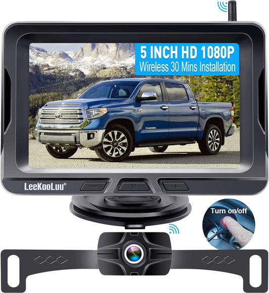 Wireless Backup Camera Ease Install - Color Image HD 1080P 5 Inch Monitor Digital Signal Stable