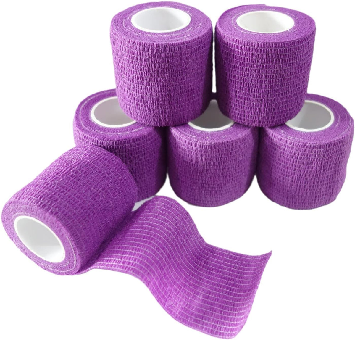 6 Pack 2" x 5 Yards Self Adhesive Bandage Wrap Breathable Cohesive Vet Wrap for Pets, Elastic