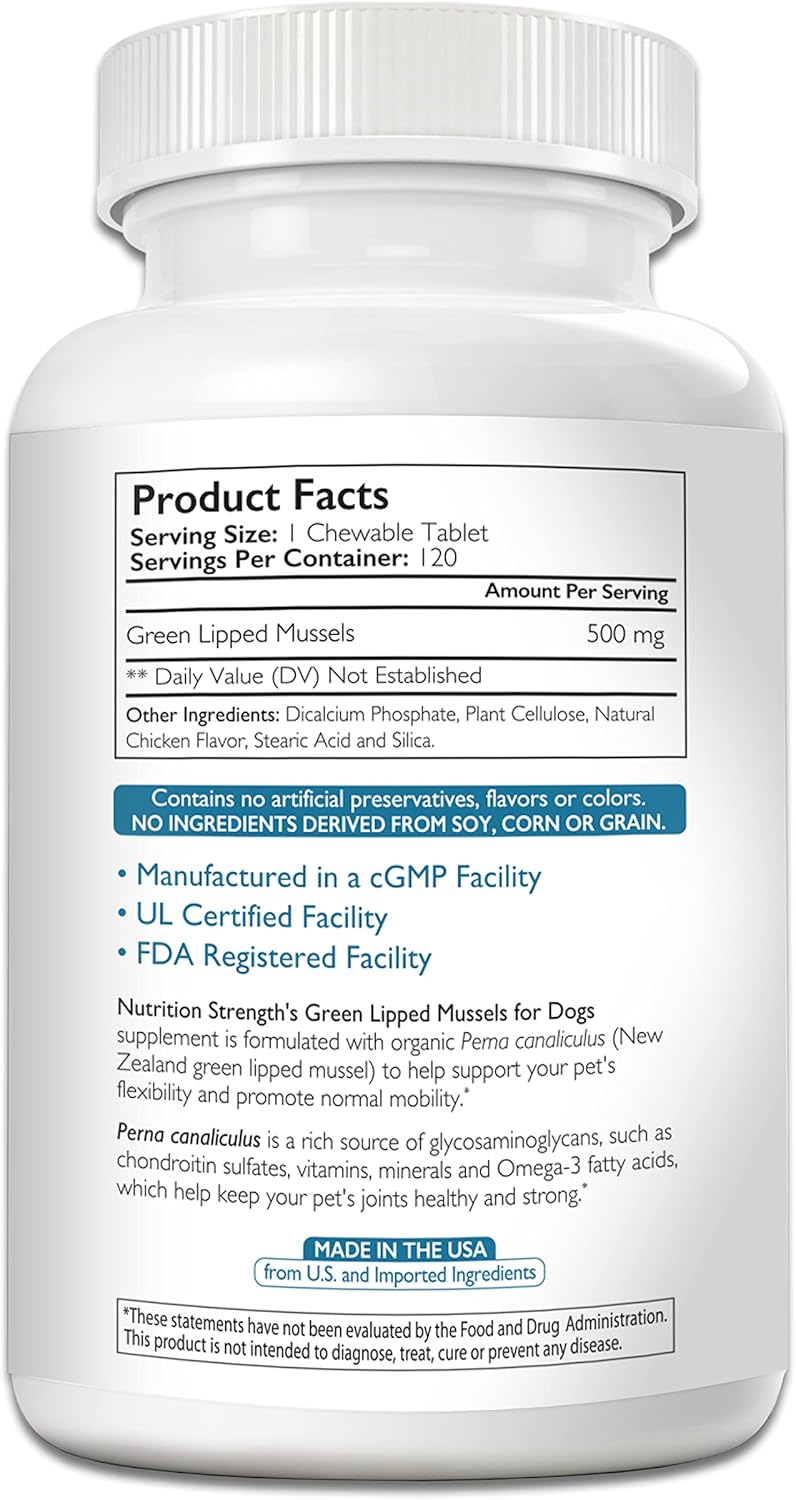 Green Lipped Mussels for Dogs for Joint Support & Inflammatory Relief, Promote Normal Mobility &