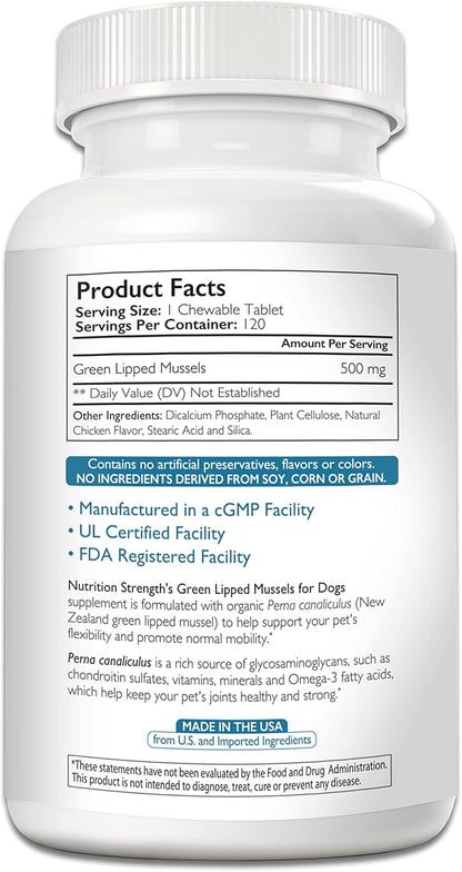 Green Lipped Mussels for Dogs for Joint Support & Inflammatory Relief, Promote Normal Mobility &