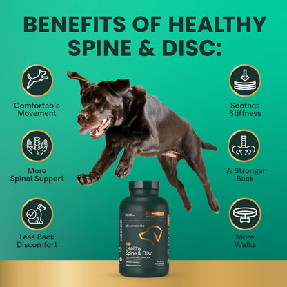 VetriScience Healthy Spine & Disc Easy-Open Capsules, Back & Spinal Support Chondroitin & Taurine