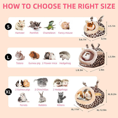 LEFTSTARER Guinea Pig Rat Bed and Hideout for Ferret Hedgehog Sleep and Hide, Hamster Small Pet
