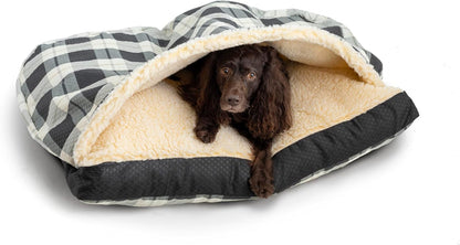 Snoozer Luxury Rectangle Cozy Cave Dog Bed - Indoor Dog Bed with Cover Cave, Covered Calming Burrow