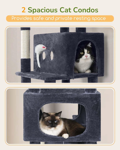 Globlazer Large Cat Tree Tower Condo, 80in Tall Cat Tree for Multiple Indoor Cats Large Adult, XXL