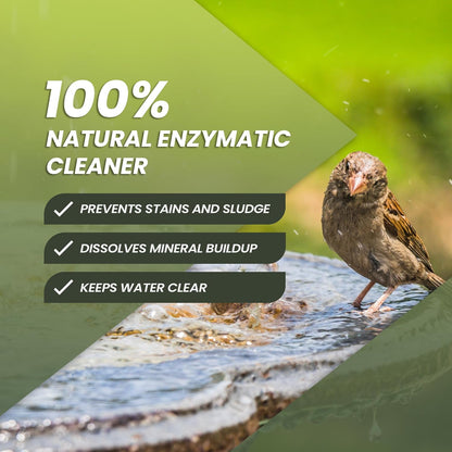 16oz Bird Bath Cleaner, Cleans 80 Gallons of Water, Ideal Fountain Cleaner Safe for Birds, Bird