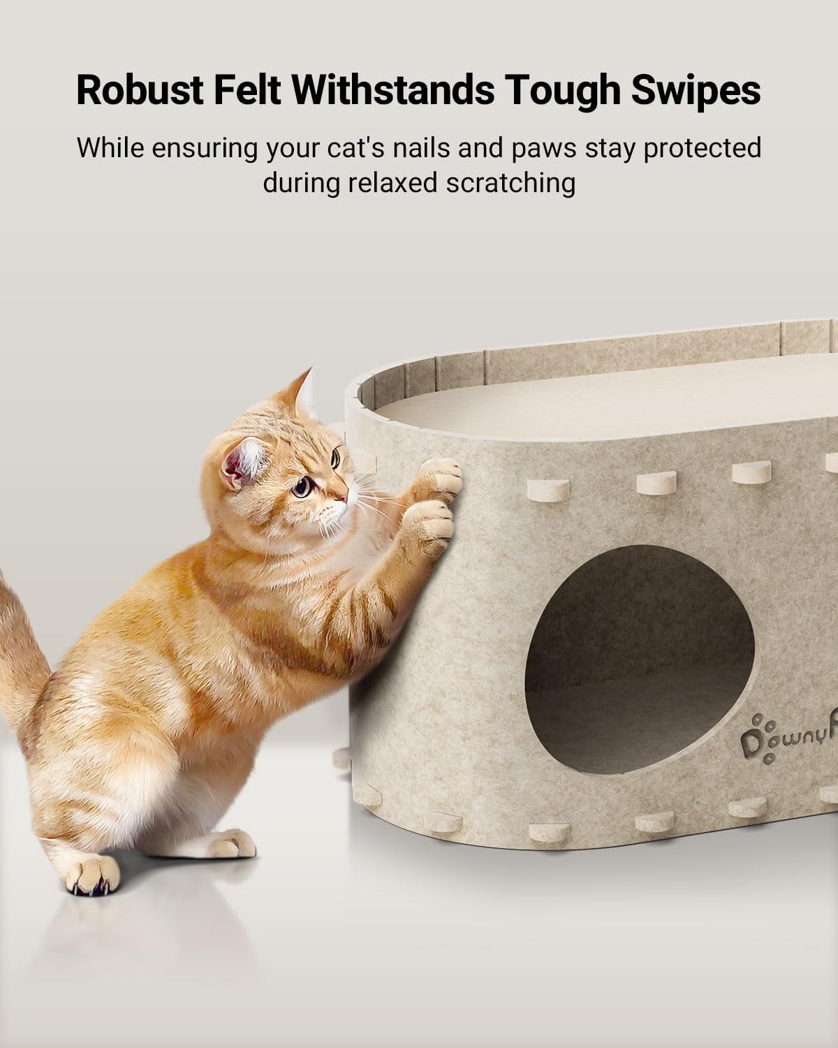 DownyPaws Cat House for Indoor Cats, Cat Bed Cave for Multiple & Large Cats Up to 22 Lbs, Scratch