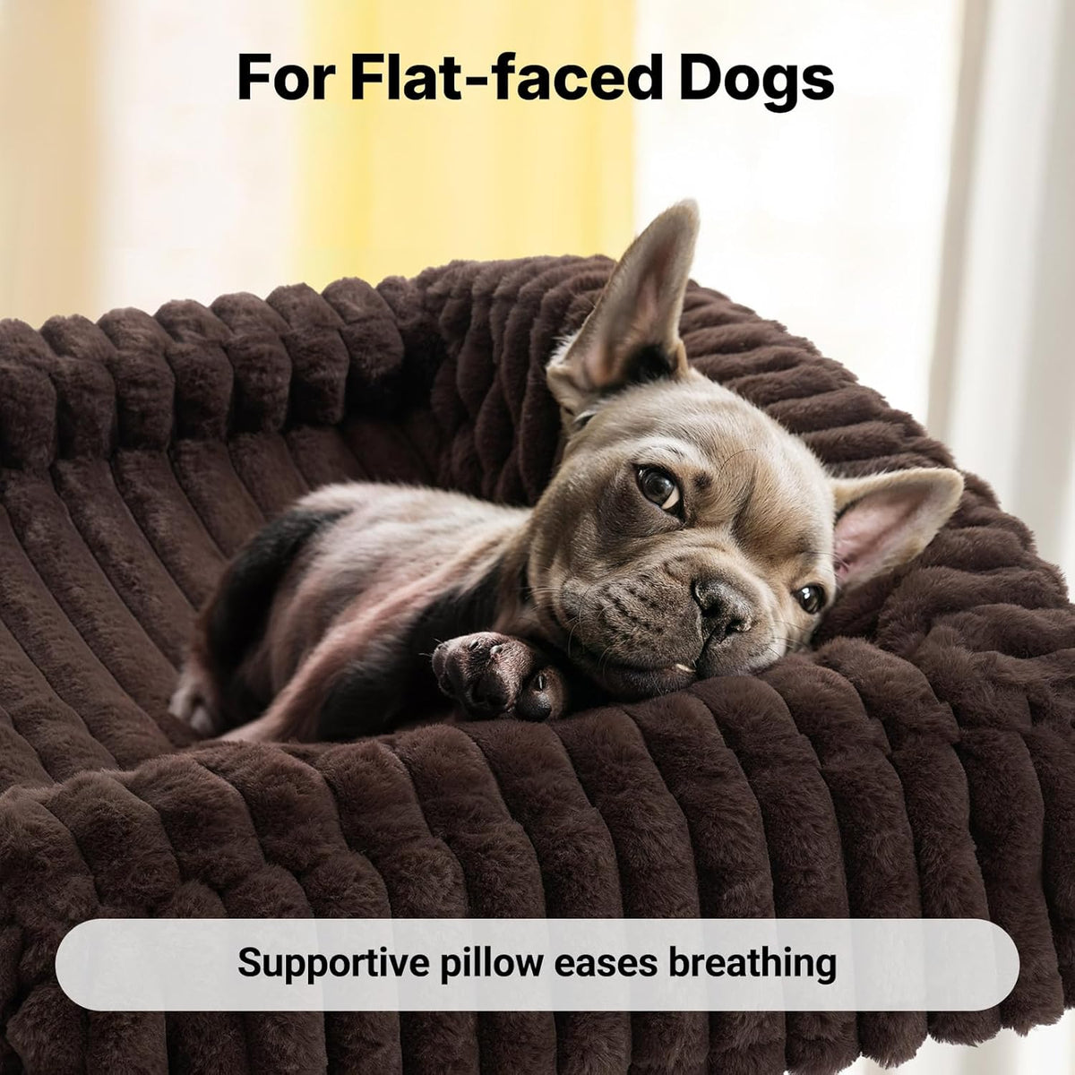 Veehoo Elevated Dog Bed with Bolster Cushion, Fluffy Plush Dog Couch Beds for Small Dogs, Cats