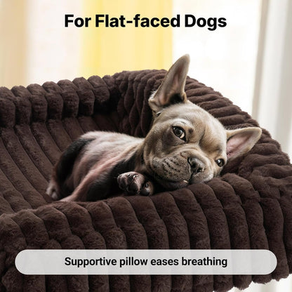 Veehoo Elevated Dog Bed with Bolster Cushion, Fluffy Plush Dog Couch Beds for Small Dogs, Cats