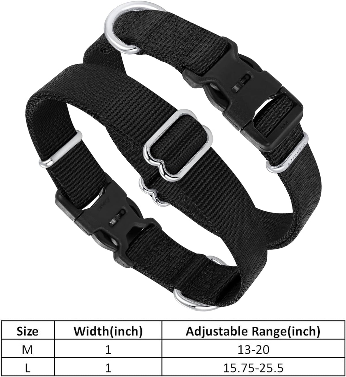Mikivery Nylon Dog Collar with Quick Release Buckle Soft Adjustable Sturdy for Small Medium Large