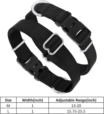 Mikivery Nylon Dog Collar with Quick Release Buckle Soft Adjustable Sturdy for Small Medium Large