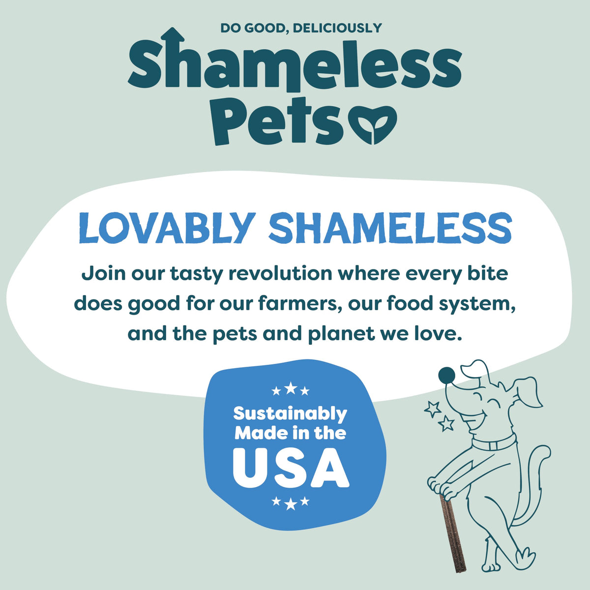 Shameless Pets Blueberry & Mint Dental Chews for Dogs. Chosen for real quality, fits naturally into