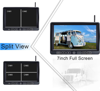 Digital Wireless Backup Camera System Kit,HD 1080P & IP69 Waterproof Wireless Reverse Rear View
