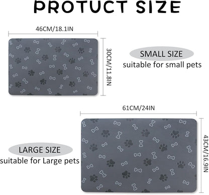Pet Cat Dog Food Mat Non Slip Mat for Dog Water Bowl Mat Quick Dry Absorbent Cat Feeding Mat, 18.1