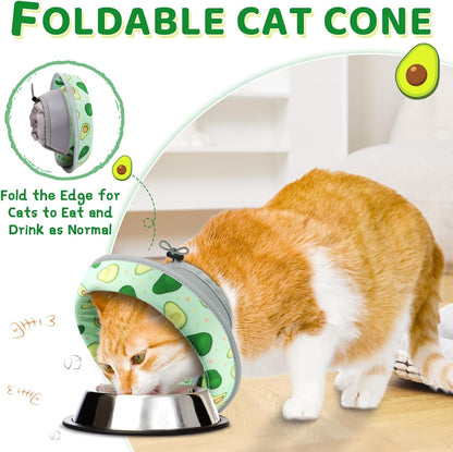 Cat Cone Collar Soft to Stop Licking, Adjustable, Foldable Lightweight Kitten Cones After Surgery