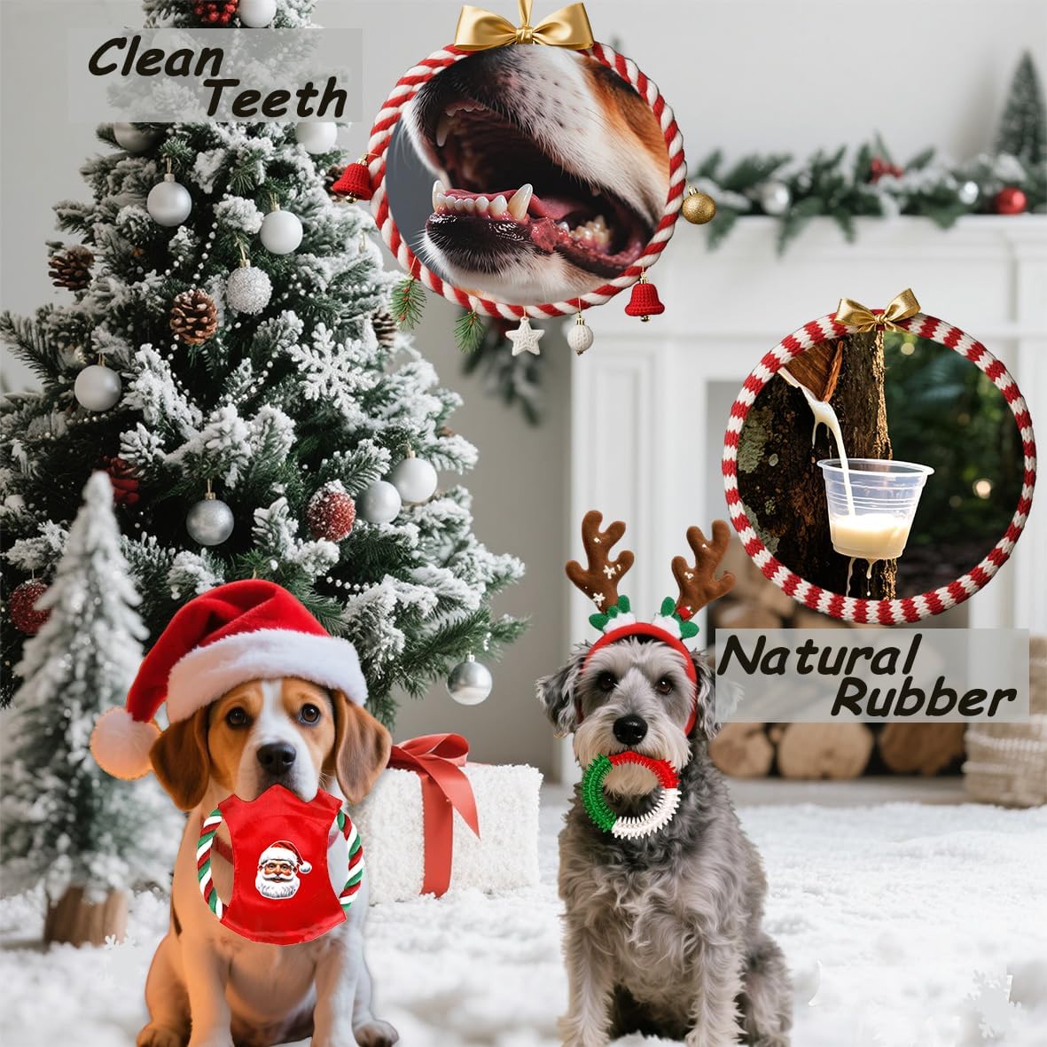 Dog Toys 15 Pack for Teeth Cleaning and Fun, Puppy Teething Chew Toys Tug Rope Squeaky Treat Balls