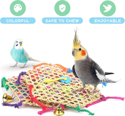 Bird Parrot Toys，2 Pack Bird Hanging Foraging Shredder Toys for Small Medium Small Bird Conure