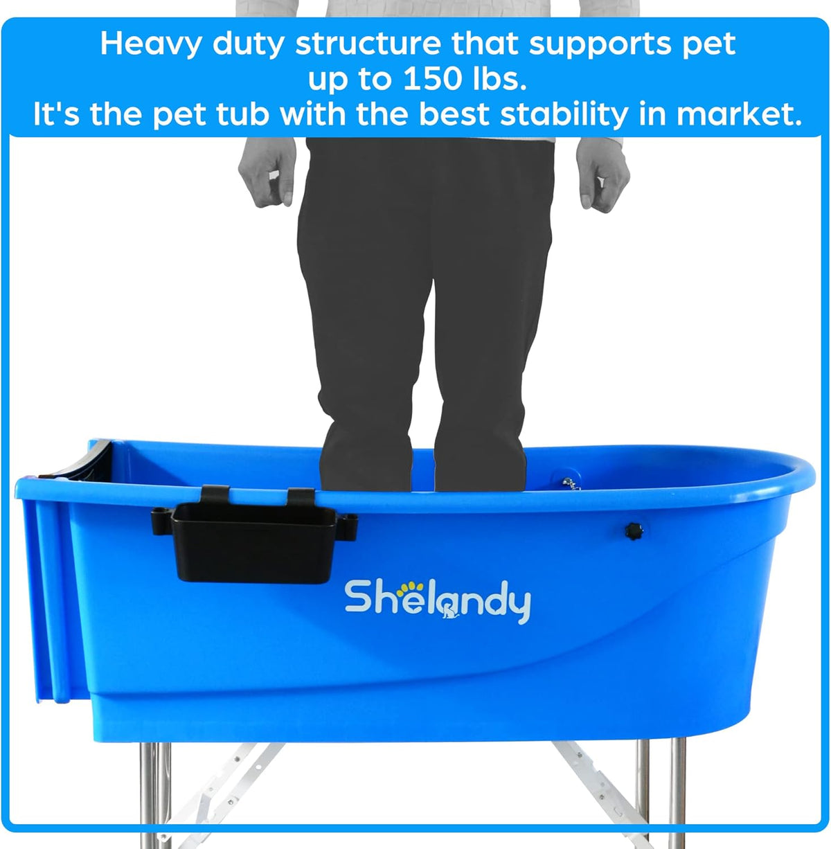 SHELANDY 45" Pet Grooming Bathtub Dog Wash Station | Heavy Duty Bathing Tub (Bathtub Only)