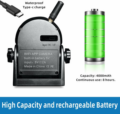 Magnetic Wireless Backup Camera-WiFi Reversing Camera with Rechargeable Battery, IP68 Waterproof