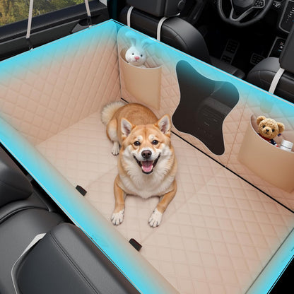 Waterproof Dog Car Seat Cover for Back Seat – Heavy Duty Back Seat Extender for Dogs with Hard