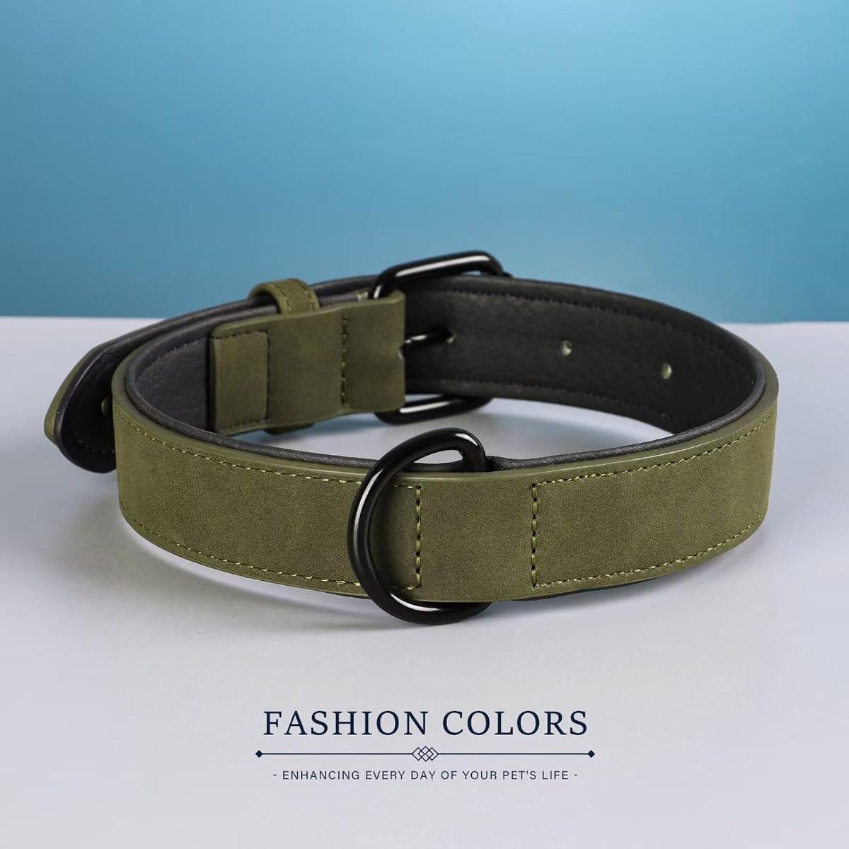 Didog Soft Padded PU Leather Dog Collar, Breathable and Adjustable Dog Collars for Small Dogs