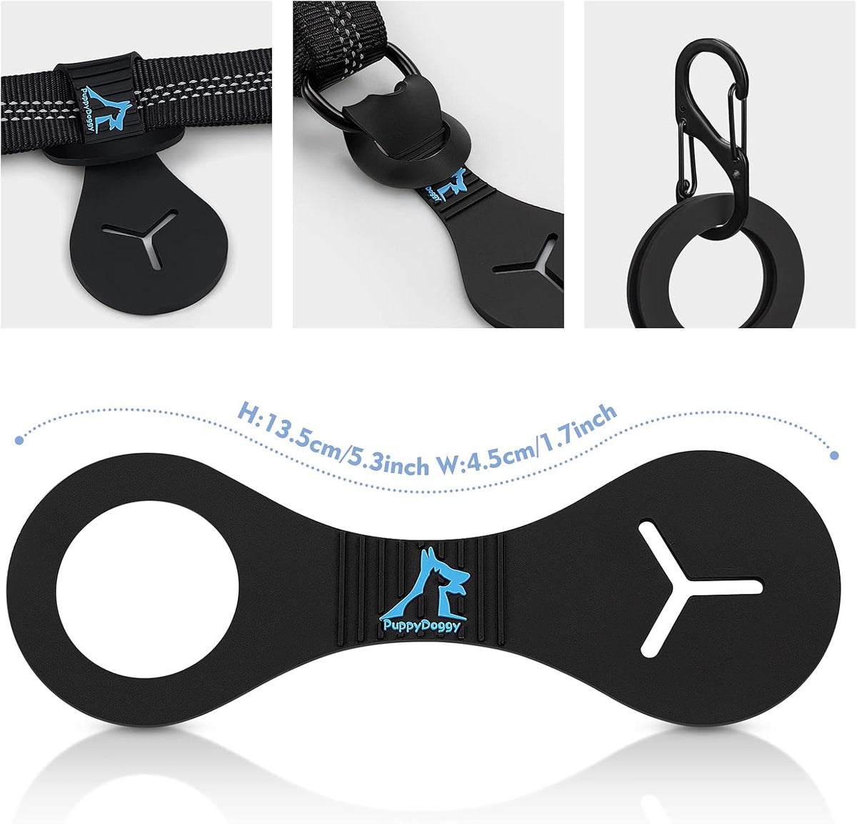 PuppyDoggy Dog Poop Bag Holder for Leash Waste Bag Carrier Dog Poop Bag Dispenser for Walking