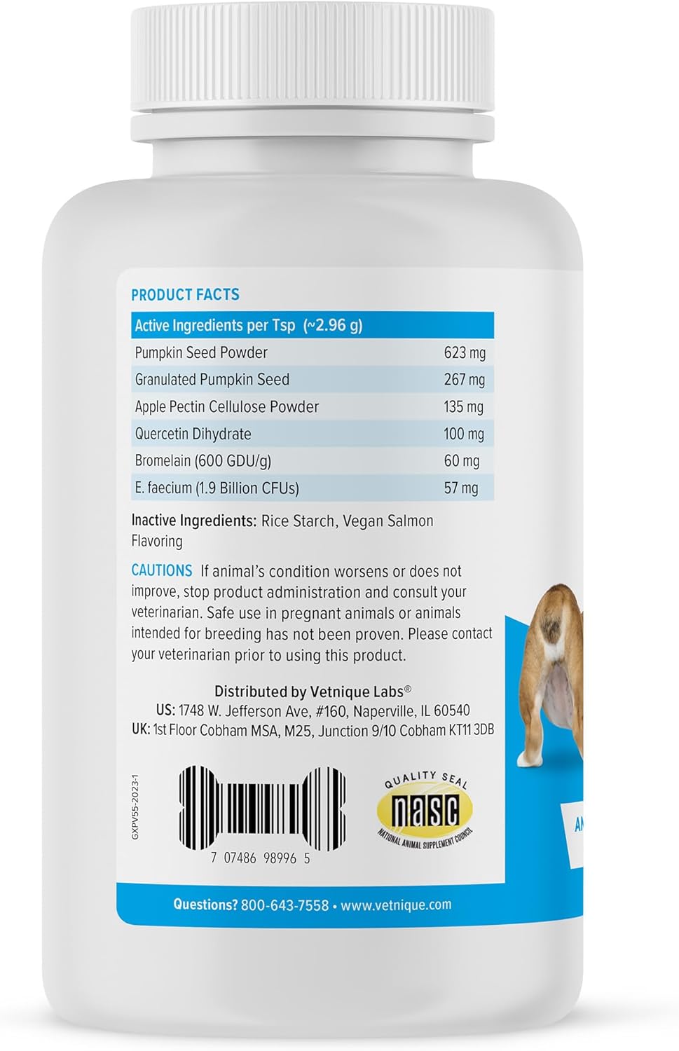 Glandex Dog Fiber Supplement Powder for Anal Glands with Pumpkin, Digestive Enzymes & Probiotics