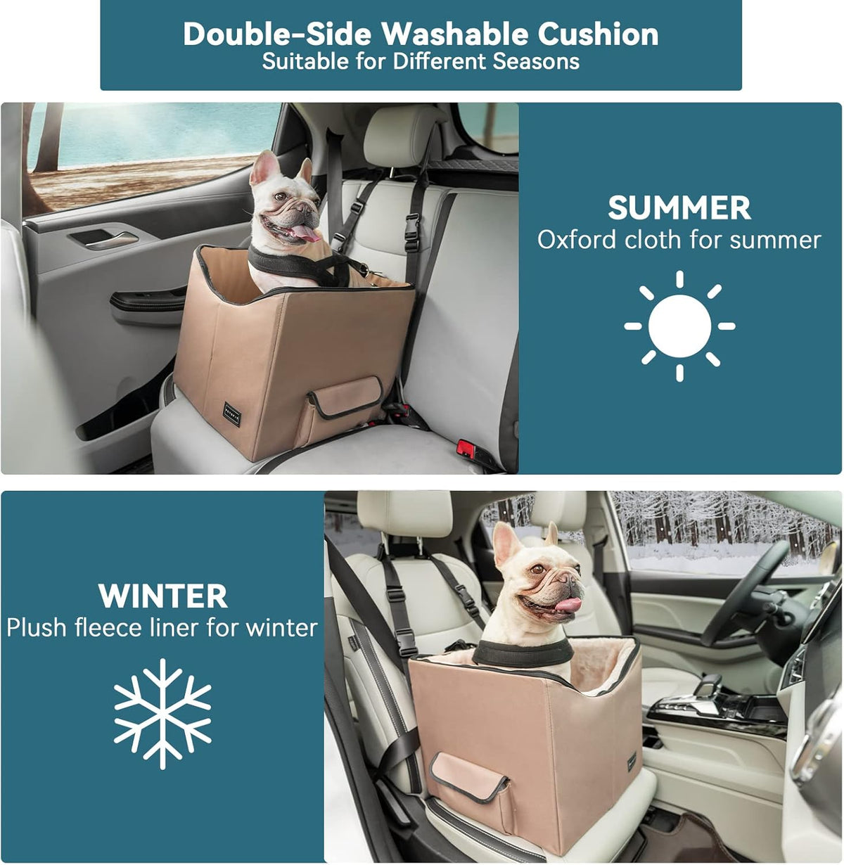 Petsfit Dog Booster Seat, Washable Pet Car Booster Bucket Seat with Portable Carrying Case for