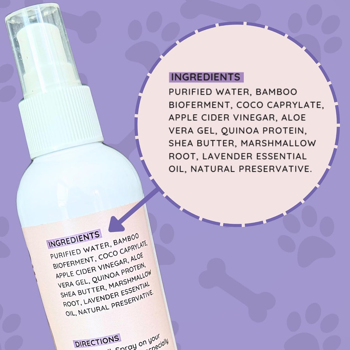 Dog Detangler Spray Dematting for Doodle - Natural Dog Leave in Conditioner Spray for Grooming and