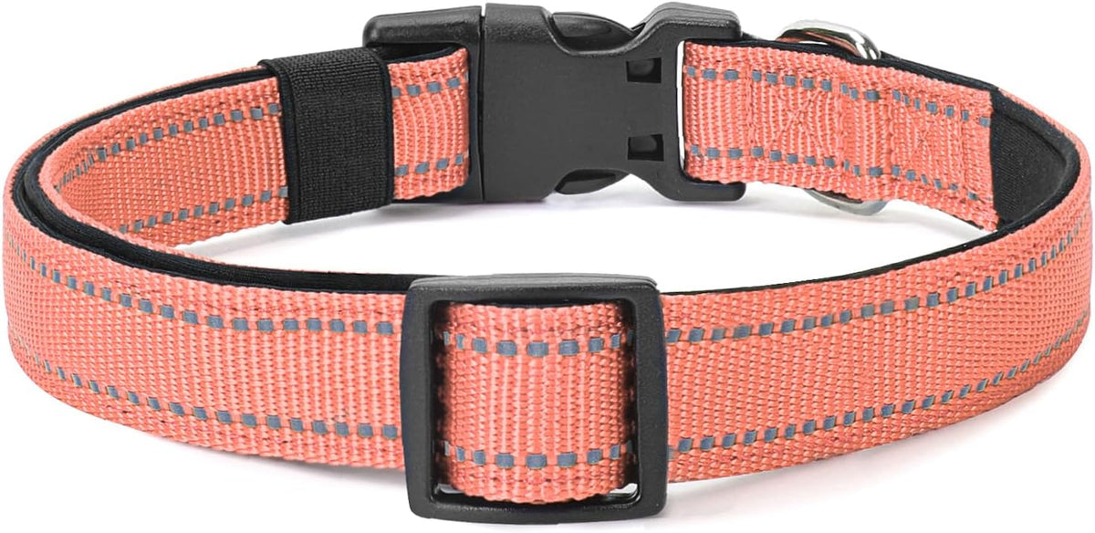 Reflective Dog Collar Padded with Soft Neoprene Breathable Quick Release Basic Dog Collars for