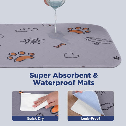 Washable Pee Pads for Dogs, 2 Pack Large 48"x48" Super Absorbent Reusable Training Pads, 100%