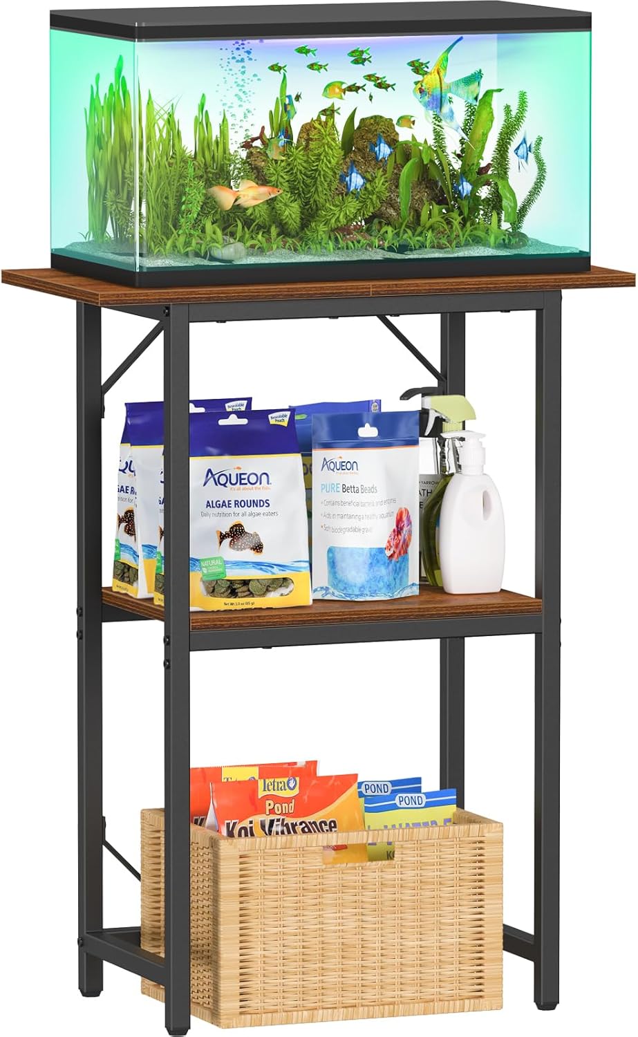 Snughome 10-20 Gallon Fish Tank Stand, Aquarium Stand 2-Tier Storage Shelves, Heavy Duty Terrarium