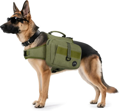 Himal Outdoors Dog Backpack & Saddle Bag, Tactical Hiking Backpack for Large Dogs with Side Pockets