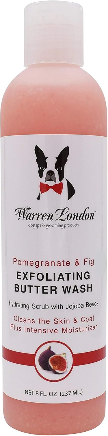 Warren London Exfoliating Butter Wash – Pomegranate & Fig Dog Shampoo, 8 oz | Cleans, Exfoliates &