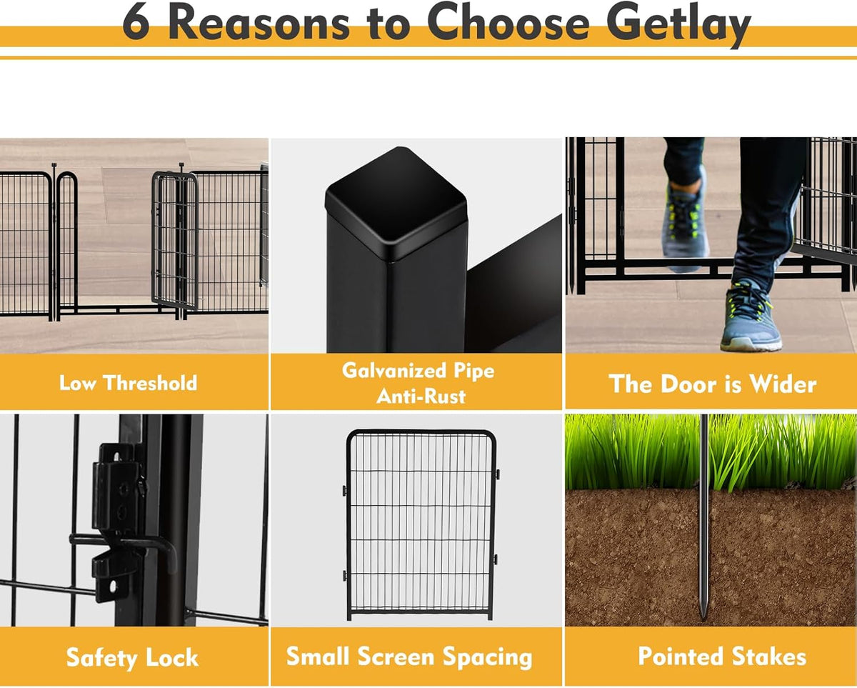 Dog Playpen 24 inch(H) 16 Panels Dog Fence Outdoor for Yard. Metal Dog Pen Heavy Duty Pet Puppy
