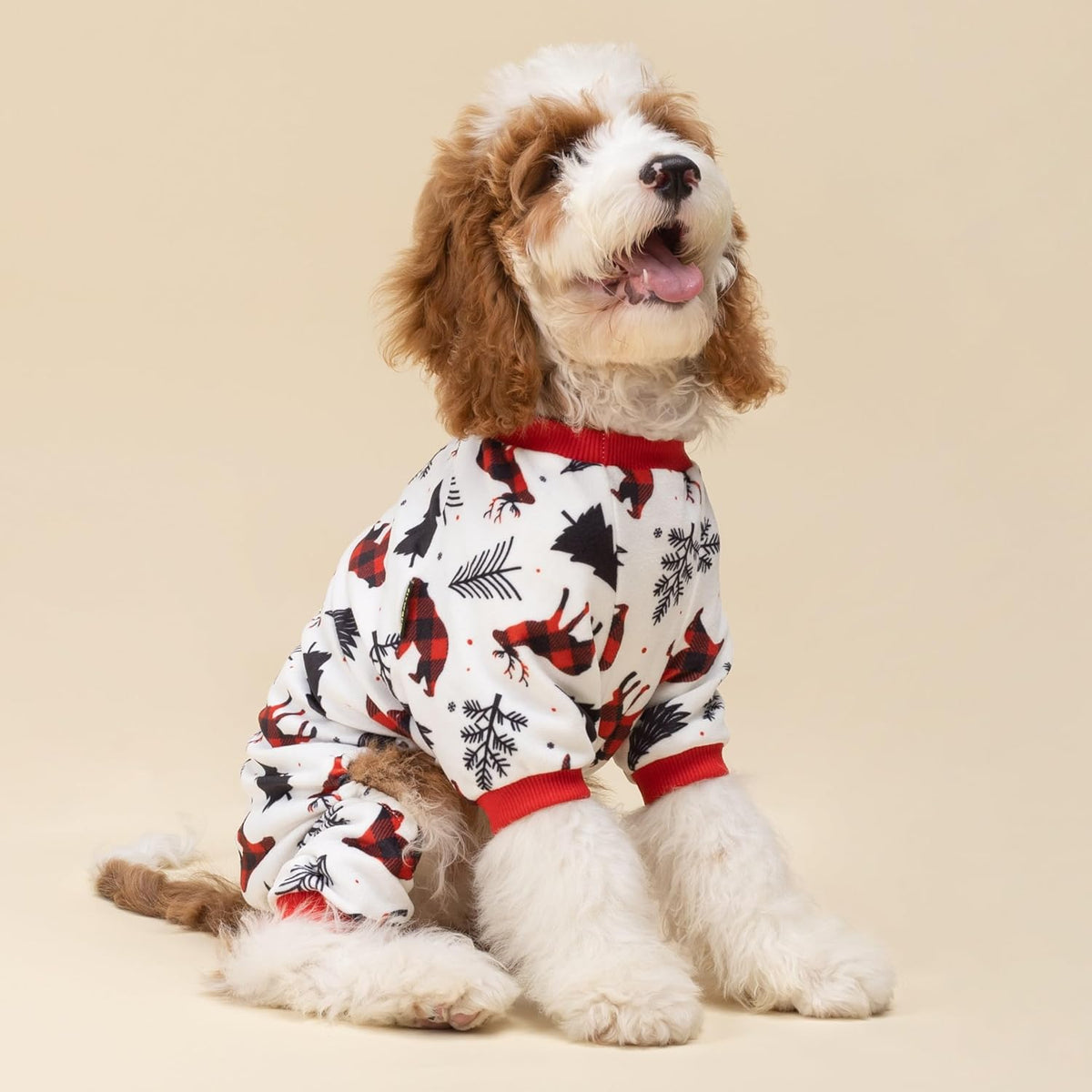 Fitwarm Reindeer Dog Christmas Pajamas, Winter Doggy Clothes for Small Dogs Boy Girl, Fleece Dog