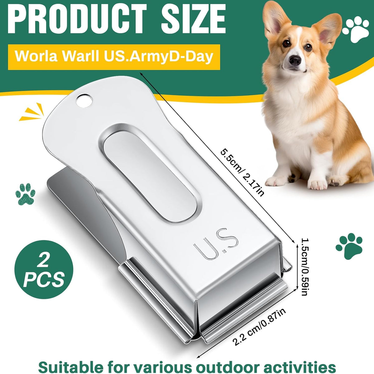 2 Pieces Brass Pet Training Clicker Signaling Cricket Clicker Metal Dog Clicker for Puppy Cats