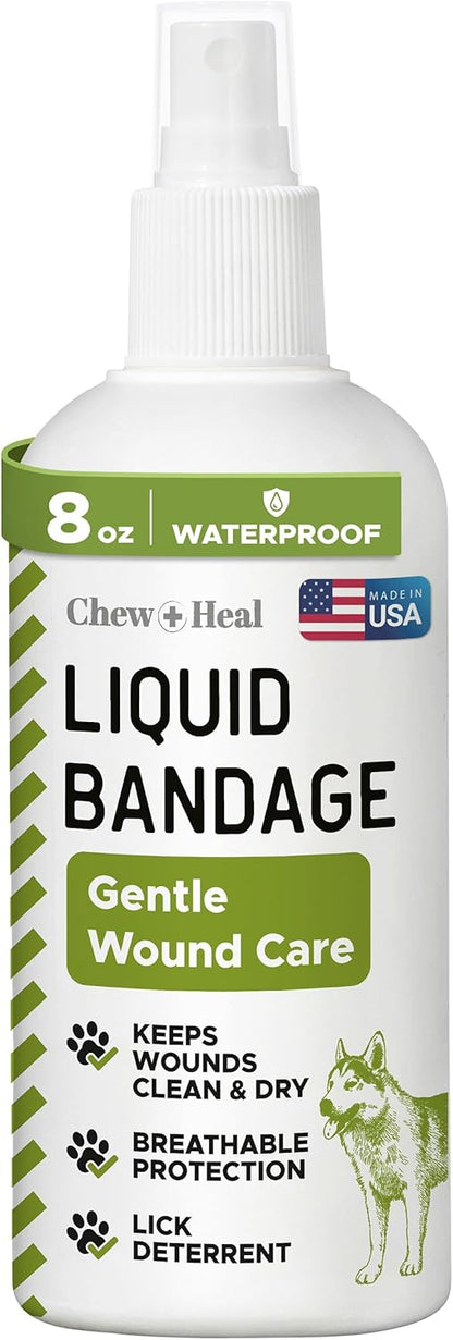 Pet Liquid Bandage for Dogs - 8 oz Spray with Aloe - Wound Care for Dogs Including Cuts, Scrapes